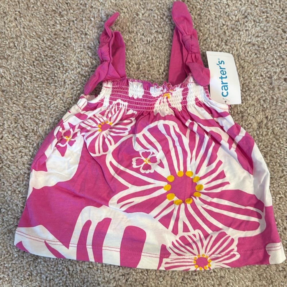 Carters Pink Floral Tank Top